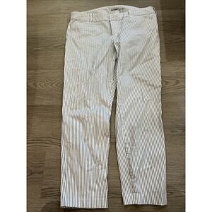 Old Navy Women's High Rise Pixie Ankle Pants Size 14 Reg Blue White Striped